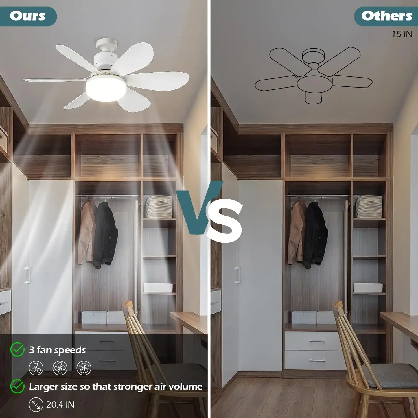 Remote Control LED Ceiling Fan